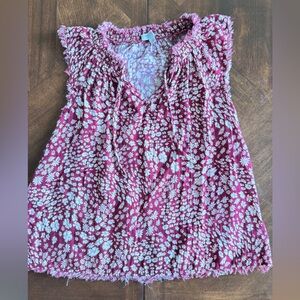 True Craft Magenta Floral Sleeveless Blouse